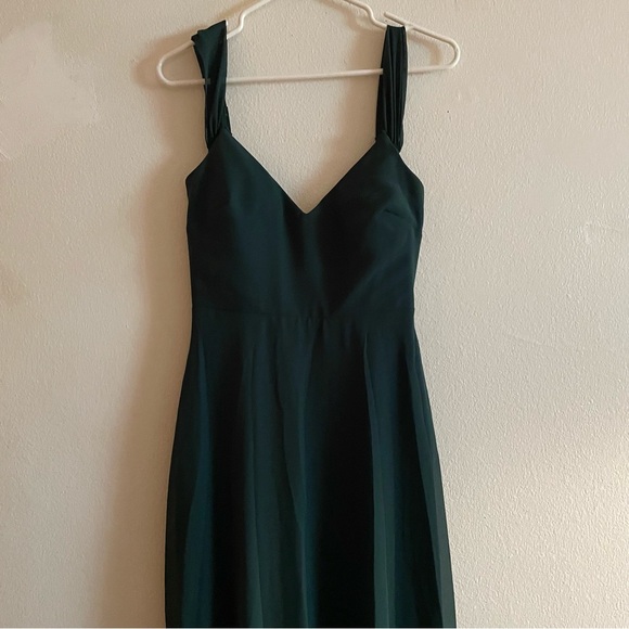 Birdy Grey Devin Convertible Dress in Chiffon Emerald evening gown formal dress - Picture 2 of 12